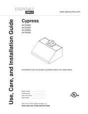Zephyr Essentials Cypress AK7854BS Guide D'utilisation, D'entretien Et D'installation