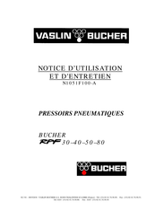 Bucher RPF 30 Notice D'utilisation Et D'entretien