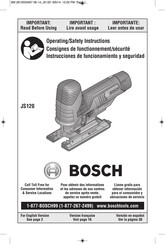 Bosch JS120 Consignes De Fonctionnement/Sécurité