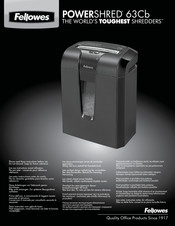 Fellowes POWERSHRED 63Cb Mode D'emploi