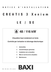 Baxi CREATIS 3 Xenium Notice D'installation