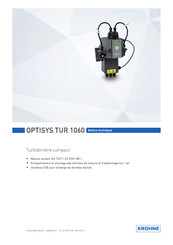 KROHNE OPTISYS TUR 1060 Notice Technique