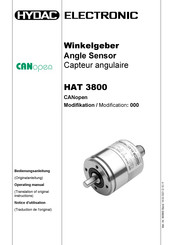 HYDAC ELECTRONIC CANopen HAT 3800 Notice D'utilisation