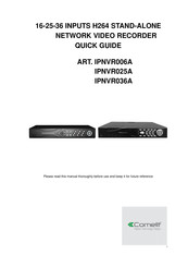 Comelit IPNVR025A Guide Rapide