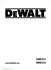 DeWalt DWE315 Traduction De La Notice D'instructions Originale