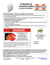 Fireplace Xtrordinair ProBuilder 24 CleanFace GSB2 Manuel Du Propriétaire