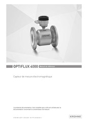 KROHNE OPTIFLUX 4000 Manuel De Référence