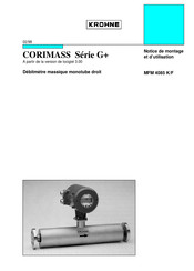 KROHNE CORIMASS G+ Serie CORIMASS MFM 4085 K Notice De Montage Et D'utilisation
