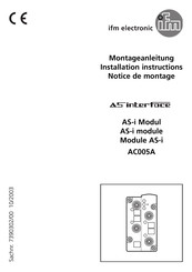 IFM Electronic ASinterforce AC005A Notice De Montage