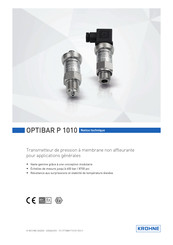 Krohne OPTIBAR P 1010 Notice Technique