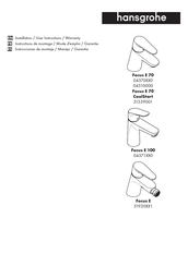 Hansgrohe Focus E 70 043700 Serie Instructions De Montage / Mode D'emploi / Garantie