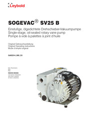 Leybold SOGEVAC SV25 B Mode D'emploi Original