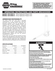 Napa lifting equipment 520-6008 B Directives De Fonctionnement