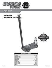 Napa CARLYLE TOOLS 791-9001 Manuel De Fonctionnement