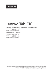 Lenovo Tab E10 Mode D'emploi