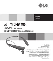 LG TONE PRO HBS-750 Mode D'emploi