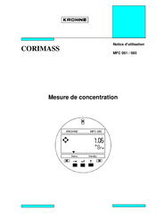KROHNE CORIMASS MFC 085 Notice D'utilisation