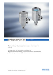 KROHNE OPTIBAR P 3050 C Notice Technique