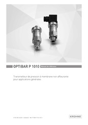 KROHNE OPTIBAR P 1010 Manuel De Référence