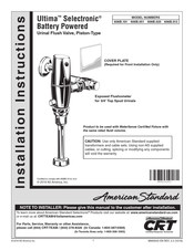 CRT American Standard Ultima Selectronic 606B.101 Instructions D'installation