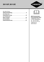 Mesto 3611UE Mode D'emploi