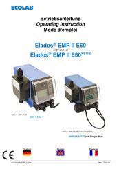 Ecolab Elados EMP II E60PLUS Mode D'emploi