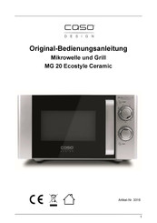 Caso Design MG 20 Ecostyle Ceramic Mode D'emploi