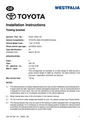 Toyota PZ401-J0551-00 Instructions De Montage