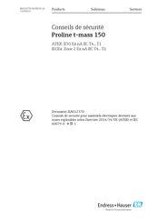Endress+Hauser Proline t-mass 150 Mode D'emploi