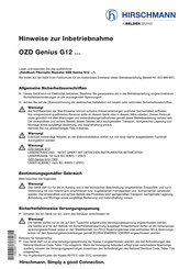 Belden Hirschmann OZD Genius G12 Série Mode D'emploi