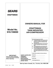 Sears CRAFTSMAN 919.728000 Manuel D'instructions