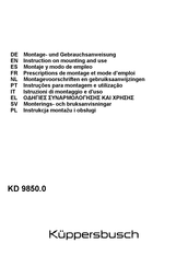 Kuppersbusch KD 9850.0 Prescriptions De Montage Et Mode D'emploi