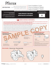 Pfister JX8-110A Guide D'installation Rapide