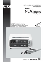 NSK Ti-Max NLX nano Manuel D'utilisation