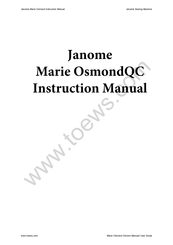 Janome Marie OsmondQC Manuel D'instructions