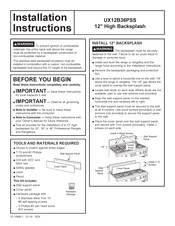 GE UX12B36PSS Instructions D'installation