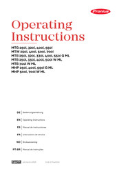 Fronius MTB 400i W ML Instructions De Service