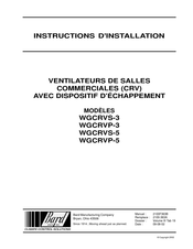 Bard WGCRVP-3 Instructions D'installation