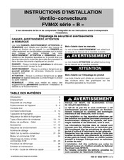 International comfort products FVM 2400 Mode D'emploi