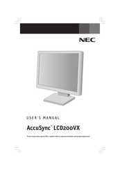 NEC AccuSync LCD200VX Mode D'emploi