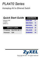 Zyxel PLA470 Serie Guide De Démarrage Rapide