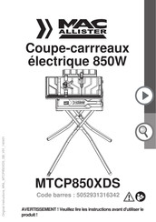 Mac allister MTCP850XDS Mode D'emploi