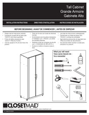 ClosetMaid Grande Armoire Directives D'installation