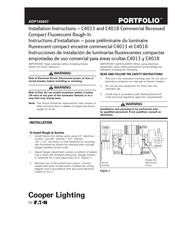 Eaton Cooper Lighting Portfolio C4013 Instructions D'installation