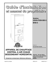 ICP BHD-5 Guide D'installation Et Manuel Du Propriétaire