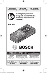 Bosch GLM 50 CX Consignes De Sécurité/D'utilisation