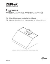 Zephyr Cypress AK7842CS Guide D'utilisation, D'entretien Et D'installation