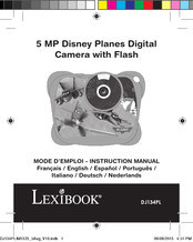 LEXIBOOK 5 MP Disney Planes Digital Camera with Flash Mode D'emploi