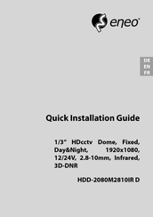 Eneo HDD-2080M2810IR D Guide D'installation Rapide