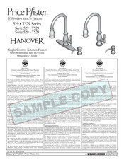 Price Pfister HANOVER T529 Serie Mode D'emploi